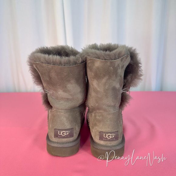 UGG Bailey Button Sheepskin Suede Winter Boots 5803 Gray Size 7 - Picture 7 of 13